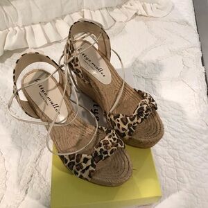 Bettye Muller Animal Print Wedge Sandals